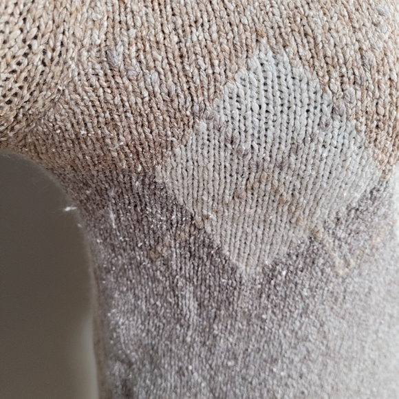 80s tan argyle knit sweater - Picture 4 of 7